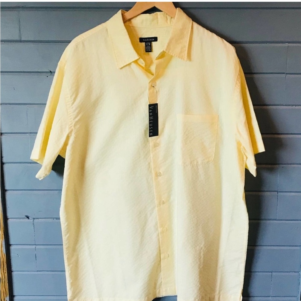 Van Heusen Short Sleeve Yellow Big & Tall …17.5/18